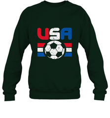 Distressed Red, White and Blue Soccer Flag Shirts of the USA Crewneck Sweatshirt Crewneck Sweatshirt - jonhlittlestore88