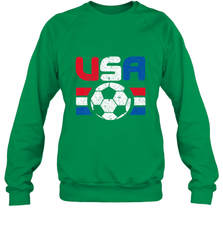 Distressed Red, White and Blue Soccer Flag Shirts of the USA Crewneck Sweatshirt Crewneck Sweatshirt - jonhlittlestore88