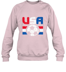 Distressed Red, White and Blue Soccer Flag Shirts of the USA Crewneck Sweatshirt Crewneck Sweatshirt - jonhlittlestore88