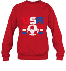 Distressed Red, White and Blue Soccer Flag Shirts of the USA Crewneck Sweatshirt Crewneck Sweatshirt - jonhlittlestore88