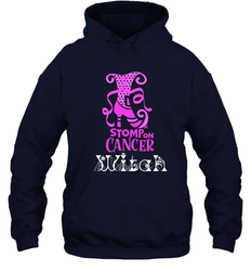 Stomp On Cancer Witch High Heel Breast Cancer Halloween Hooded Sweatshirt