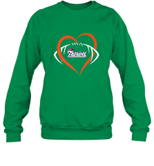 NFL New England Patriots Heart Love Football Crewneck Sweatshirt Crewneck Sweatshirt - jonhlittlestore88