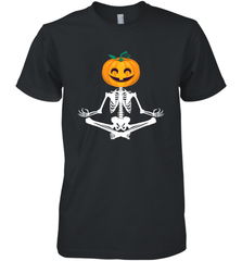 Halloween Yoga Zen Meditation Pumpkin skeleton Gift idea Men's Premium T-Shirt Men's Premium T-Shirt - jonhlittlestore88