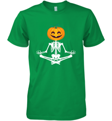 Halloween Yoga Zen Meditation Pumpkin skeleton Gift idea Men's Premium T-Shirt Men's Premium T-Shirt - jonhlittlestore88