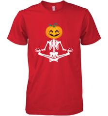 Halloween Yoga Zen Meditation Pumpkin skeleton Gift idea Men's Premium T-Shirt Men's Premium T-Shirt - jonhlittlestore88