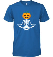Halloween Yoga Zen Meditation Pumpkin skeleton Gift idea Men's Premium T-Shirt Men's Premium T-Shirt - jonhlittlestore88