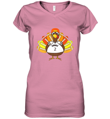 Cool Thanksgiving Football Shirt _ Gobble Player Turkey Gift Women's V-Neck T-Shirt Women's V-Neck T-Shirt - jonhlittlestore88