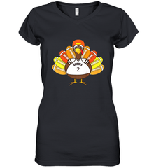 Cool Thanksgiving Football Shirt _ Gobble Player Turkey Gift Women's V-Neck T-Shirt Women's V-Neck T-Shirt - jonhlittlestore88