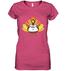 Cool Thanksgiving Football Shirt _ Gobble Player Turkey Gift Women's V-Neck T-Shirt Women's V-Neck T-Shirt - jonhlittlestore88