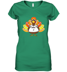 Cool Thanksgiving Football Shirt _ Gobble Player Turkey Gift Women's V-Neck T-Shirt Women's V-Neck T-Shirt - jonhlittlestore88