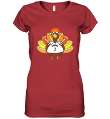 Cool Thanksgiving Football Shirt _ Gobble Player Turkey Gift Women's V-Neck T-Shirt Women's V-Neck T-Shirt - jonhlittlestore88