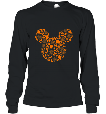 Disney Mickey Mouse Halloween Silhouette Long Sleeve T-Shirt Long Sleeve T-Shirt / Black / S Long Sleeve T-Shirt - jonhlittlestore88