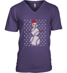 UGLY CHRISTMAS Baseball Snowman Holiday Santa Funny Men Gift Men's V-Neck Men's V-Neck - jonhlittlestore88