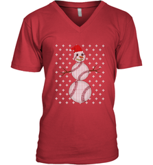 UGLY CHRISTMAS Baseball Snowman Holiday Santa Funny Men Gift Men's V-Neck Men's V-Neck - jonhlittlestore88