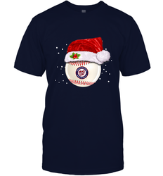 Washington Nationals Logo Baseball Ball Christmas Santa Hat Xmas Sport Funny Snow Men's T-Shirt
