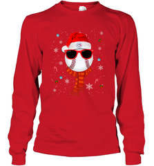 Toronto Blue Jays LogoChristmas Baseball Player Glasses Santa Hat Pajama Gift Long Sleeve T-Shirt Long Sleeve T-Shirt - jonhlittlestore88