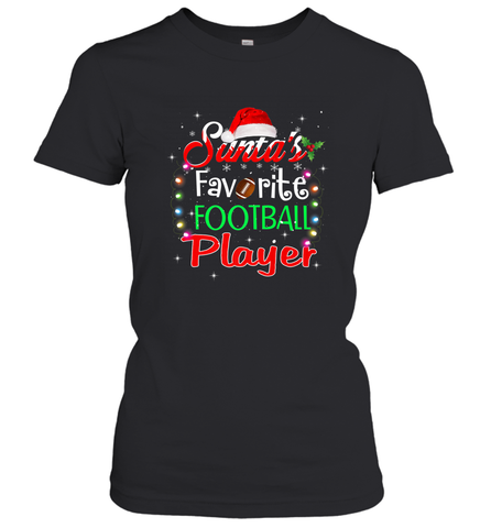NFL Santa's Favorite Football Player Xmas Light Hat Christmas Women's T-Shirt Women's T-Shirt / Black / S Women's T-Shirt - jonhlittlestore88