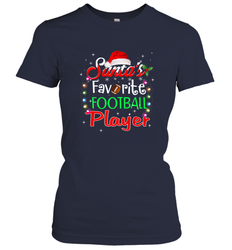 NFL Santa's Favorite Football Player Xmas Light Hat Christmas Women's T-Shirt