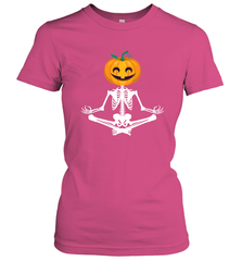 Halloween Yoga Zen Meditation Pumpkin skeleton Gift idea Women's T-Shirt Women's T-Shirt - jonhlittlestore88