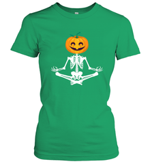 Halloween Yoga Zen Meditation Pumpkin skeleton Gift idea Women's T-Shirt Women's T-Shirt - jonhlittlestore88