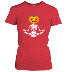 Halloween Yoga Zen Meditation Pumpkin skeleton Gift idea Women's T-Shirt Women's T-Shirt - jonhlittlestore88