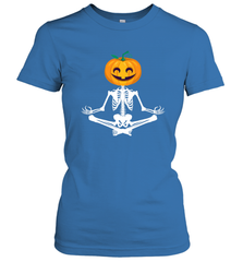 Halloween Yoga Zen Meditation Pumpkin skeleton Gift idea Women's T-Shirt Women's T-Shirt - jonhlittlestore88