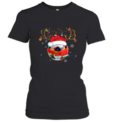 Santa Hat Soccer Reindeer Christmas Funny Players Football Women's T-Shirt