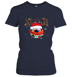 Santa Hat Soccer Reindeer Christmas Funny Players Football Women's T-Shirt