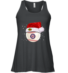 Washington Nationals Logo Baseball Ball Christmas Santa Hat Xmas Sport Funny Snow Women's Racerback Tank Women's Racerback Tank - jonhlittlestore88