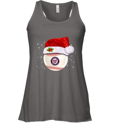 Washington Nationals Logo Baseball Ball Christmas Santa Hat Xmas Sport Funny Snow Women's Racerback Tank Women's Racerback Tank - jonhlittlestore88