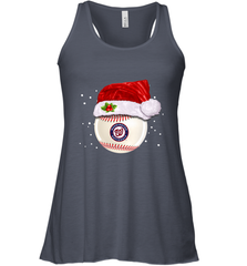 Washington Nationals Logo Baseball Ball Christmas Santa Hat Xmas Sport Funny Snow Women's Racerback Tank Women's Racerback Tank - jonhlittlestore88