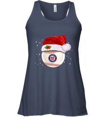 Washington Nationals Logo Baseball Ball Christmas Santa Hat Xmas Sport Funny Snow Women's Racerback Tank Women's Racerback Tank - jonhlittlestore88