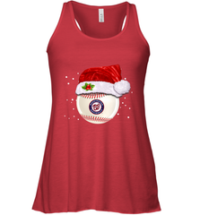 Washington Nationals Logo Baseball Ball Christmas Santa Hat Xmas Sport Funny Snow Women's Racerback Tank Women's Racerback Tank - jonhlittlestore88