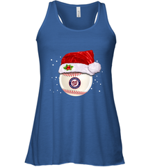Washington Nationals Logo Baseball Ball Christmas Santa Hat Xmas Sport Funny Snow Women's Racerback Tank Women's Racerback Tank - jonhlittlestore88