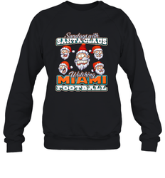 NFL Miami Christmas Funny Santa Claus Watching Football Crewneck Sweatshirt