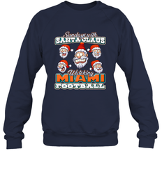NFL Miami Christmas Funny Santa Claus Watching Football Crewneck Sweatshirt