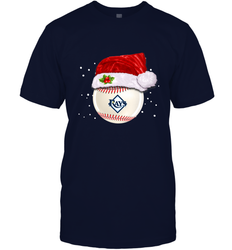 Tampa Bay Rays Logo Baseball Ball Christmas Santa Hat Xmas Sport Funny Snow Men's T-Shirt