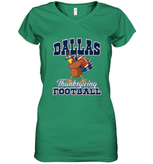 Dallas Thanksgiving Day Funny Turkey Playing Texas Football Premium T Shirt Women's V-Neck T-Shirt Women's V-Neck T-Shirt - jonhlittlestore88