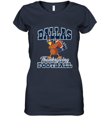Dallas Thanksgiving Day Funny Turkey Playing Texas Football Premium T Shirt Women's V-Neck T-Shirt Women's V-Neck T-Shirt - jonhlittlestore88