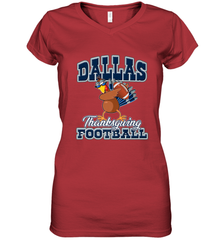 Dallas Thanksgiving Day Funny Turkey Playing Texas Football Premium T Shirt Women's V-Neck T-Shirt Women's V-Neck T-Shirt - jonhlittlestore88