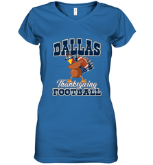 Dallas Thanksgiving Day Funny Turkey Playing Texas Football Premium T Shirt Women's V-Neck T-Shirt Women's V-Neck T-Shirt - jonhlittlestore88