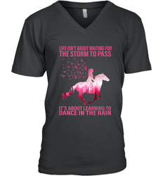 Life Is Not About Waiting Breast Cancer Hippie Peace Horse Men's V-Neck