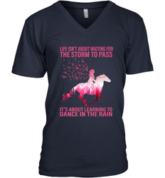 Life Is Not About Waiting Breast Cancer Hippie Peace Horse Men's V-Neck