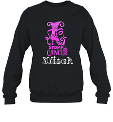 Stomp On Cancer Witch High Heel Breast Cancer Halloween Crewneck Sweatshirt