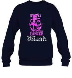 Stomp On Cancer Witch High Heel Breast Cancer Halloween Crewneck Sweatshirt
