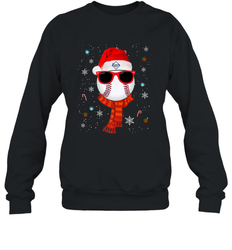 Tampa Bay Rays LogoChristmas Baseball Player Glasses Santa Hat Pajama Gift Crewneck Sweatshirt