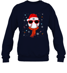 New York Mets Logo Christmas Baseball Player Glasses Santa Hat Pajama Gift Crewneck Sweatshirt