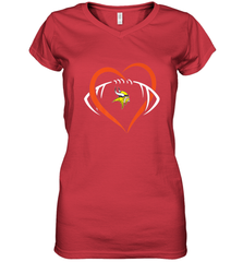 NFL Minnesota Vikings Heart Love Football Women's V-Neck T-Shirt Women's V-Neck T-Shirt - jonhlittlestore88