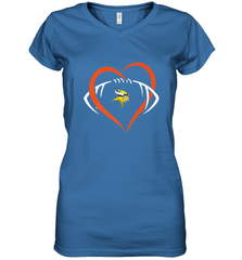 NFL Minnesota Vikings Heart Love Football Women's V-Neck T-Shirt Women's V-Neck T-Shirt - jonhlittlestore88