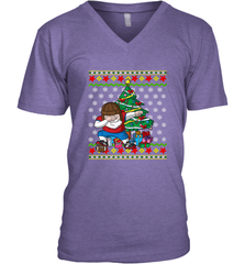 NFL Ugly Christmas Dabbing Santa Football Gift Men's V-Neck Men's V-Neck - jonhlittlestore88